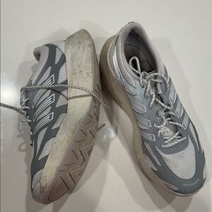 Adidas Gray and White Running Shoes